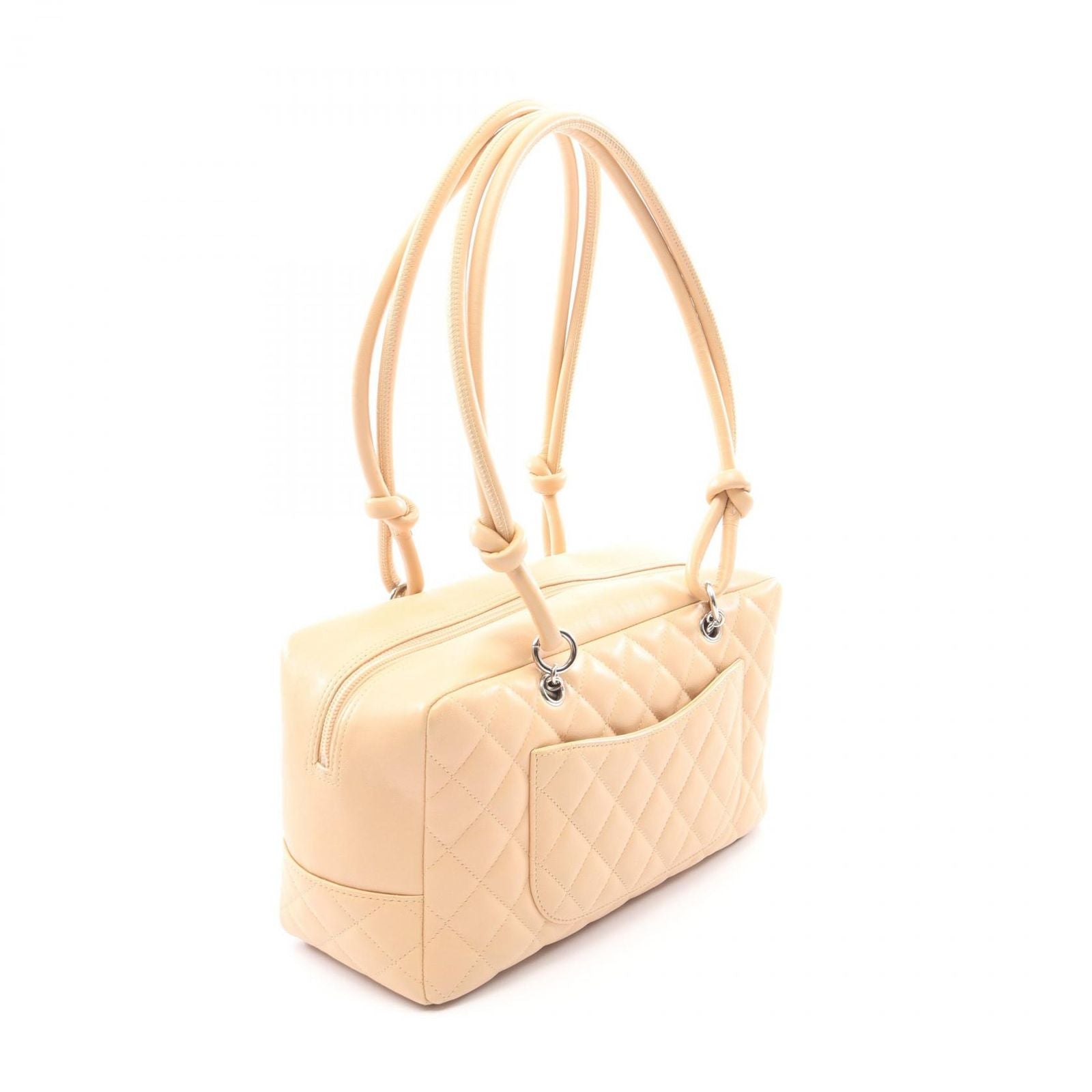 Chanel Shoulder Bag Cambon Line Beige Leather Patent — view 2
