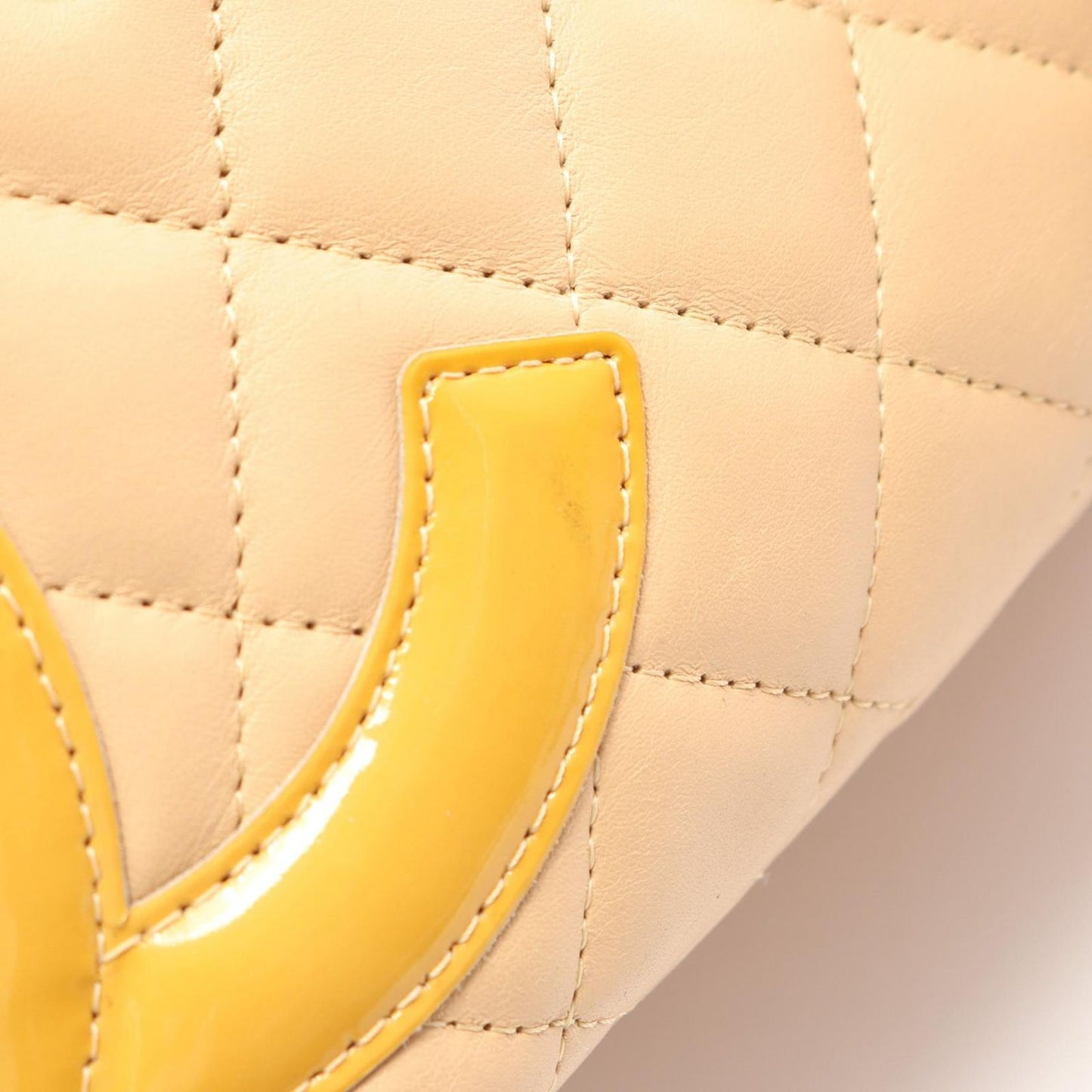 Chanel Shoulder Bag Cambon Line Beige Leather Patent — view 6
