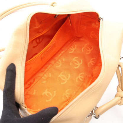 Chanel Shoulder Bag Cambon Line Beige Leather Patent — view 3