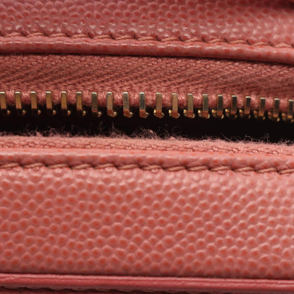 Chanel Shoulder Bag CC Filigree Coral Pink Leather CC Quilted Vanity 2-Way Chain — view 9