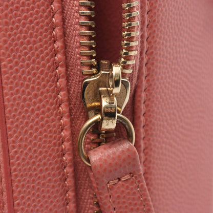 Chanel Shoulder Bag CC Filigree Coral Pink Leather CC Quilted Vanity 2-Way Chain — view 8