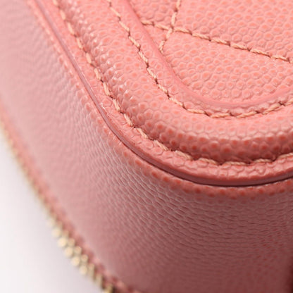 Chanel Shoulder Bag CC Filigree Coral Pink Leather CC Quilted Vanity 2-Way Chain — view 7