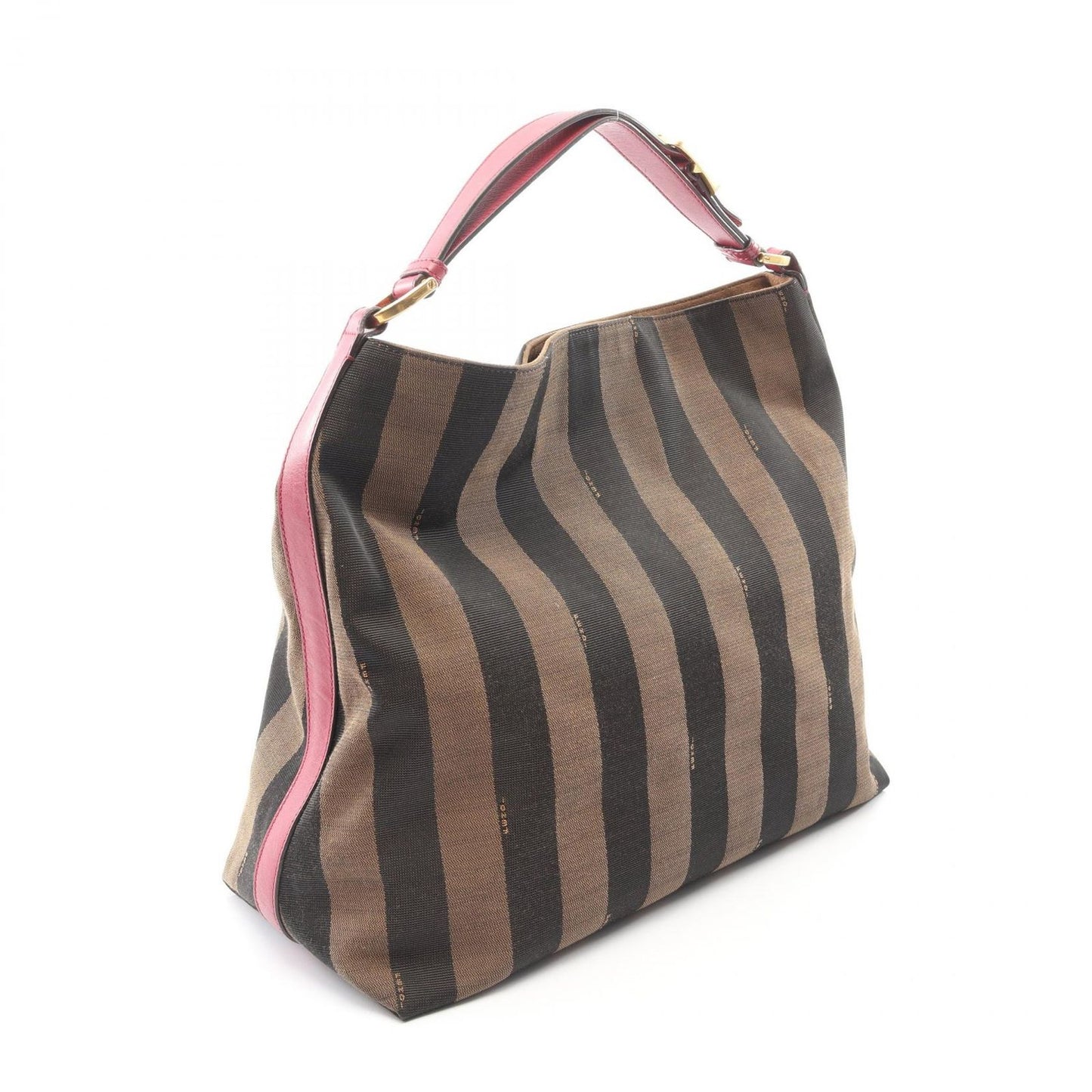 Fendi Shoulder Bag Pecan Black Khaki Wine Canvas Leather — view 2