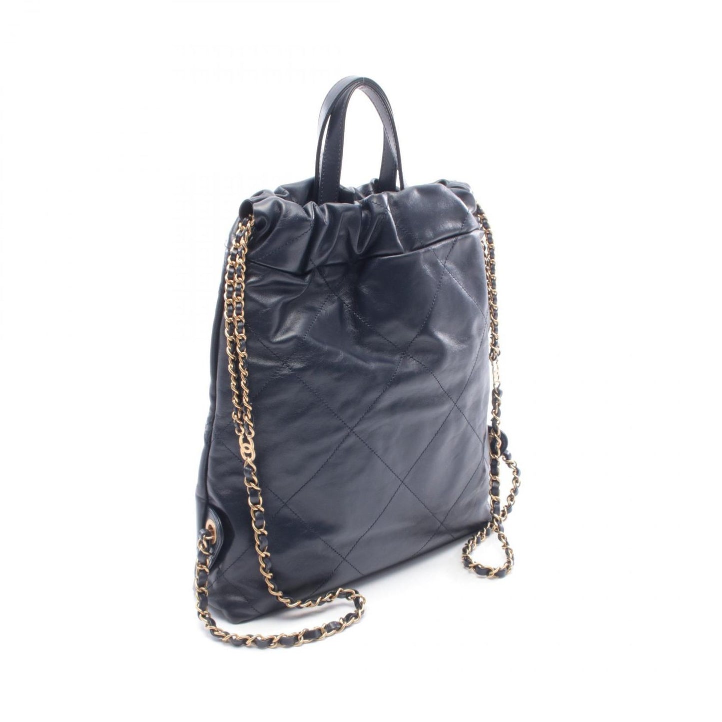 Chanel Backpack 22 Navy Leather 22 Quilted Chain — view 2