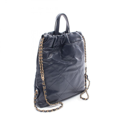 Chanel Backpack 22 Navy Leather 22 Quilted Chain — view 2