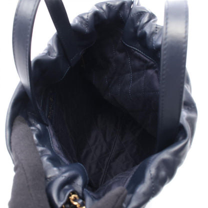 Chanel Backpack 22 Navy Leather 22 Quilted Chain — view 3