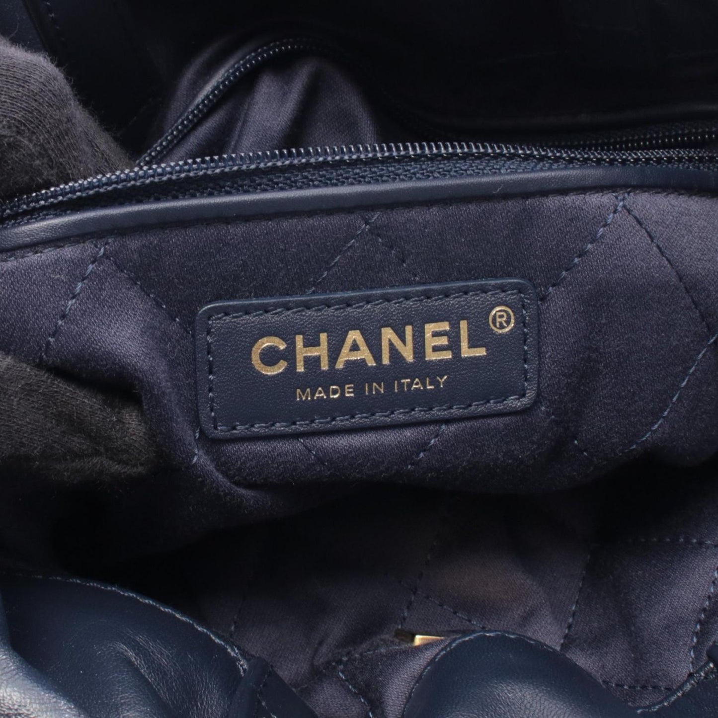 Chanel Backpack 22 Navy Leather 22 Quilted Chain — view 4