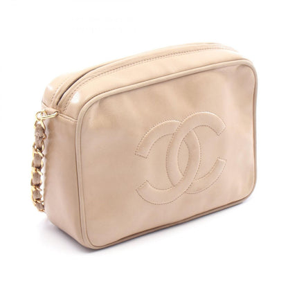 Chanel Shoulder Bag Beige Lambskin CC Logo Fringe Mini Chain — view 2