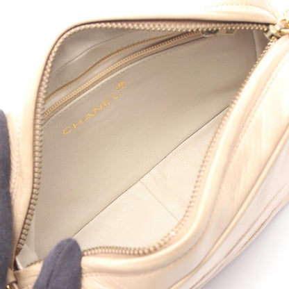 Chanel Shoulder Bag Beige Lambskin CC Logo Fringe Mini Chain — view 3
