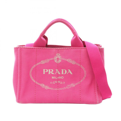Prada Tote Canapa Fuchsia Pink Canvas 2-Way