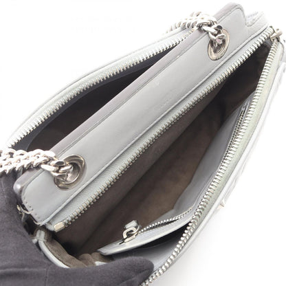 Fendi Shoulder Bag Dot Com Click Light Gray Leather Dot Com Chain — view 3