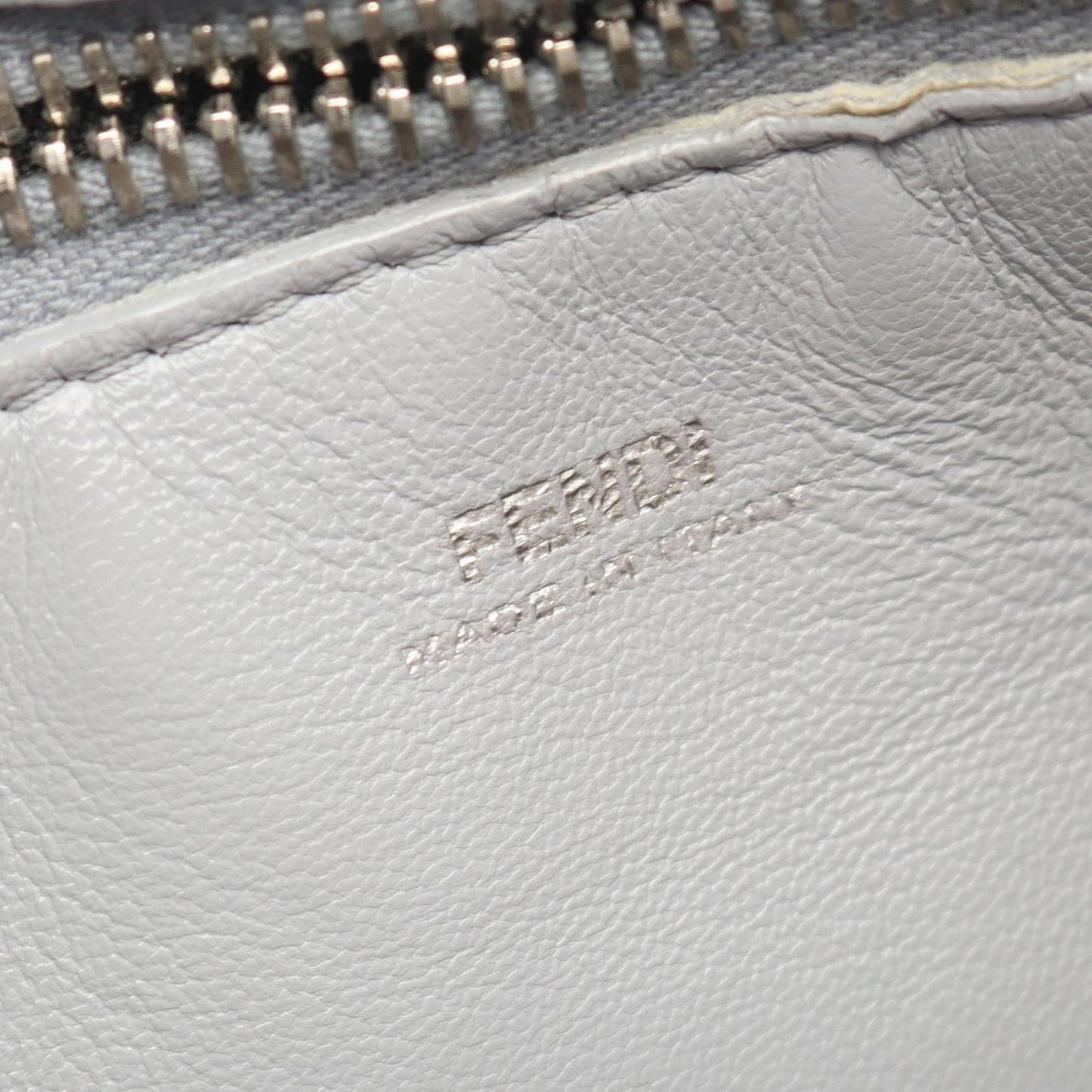 Fendi Shoulder Bag Dot Com Click Light Gray Leather Dot Com Chain — view 4