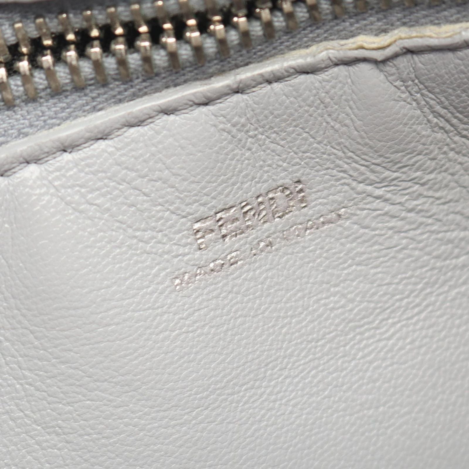 Fendi Shoulder Bag Dot Com Click Light Gray Leather Dot Com Chain — view 4