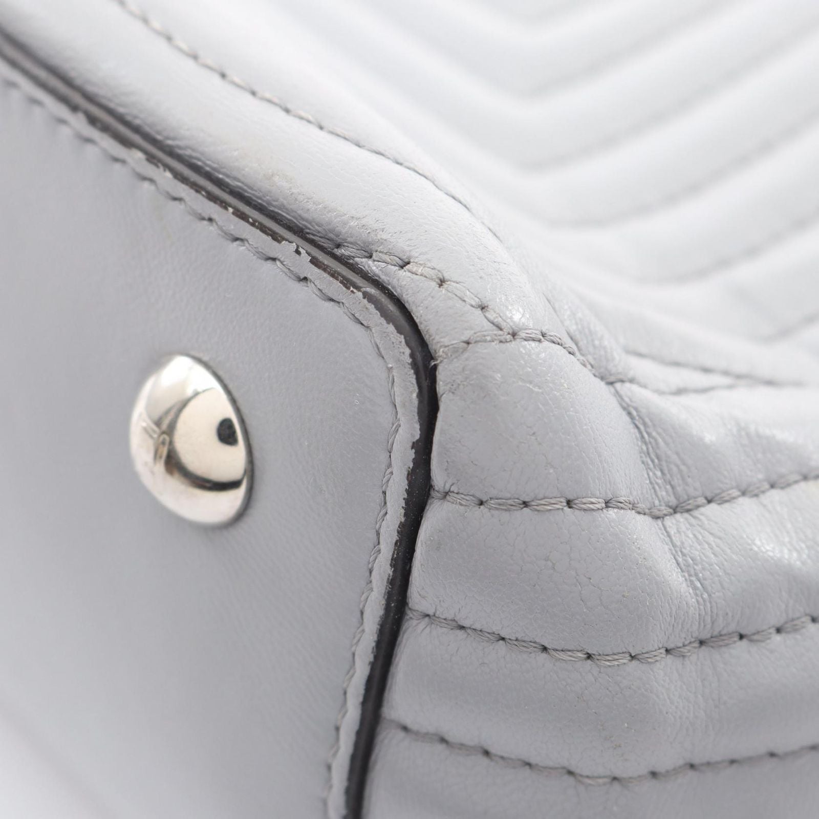 Fendi Shoulder Bag Dot Com Click Light Gray Leather Dot Com Chain — view 5