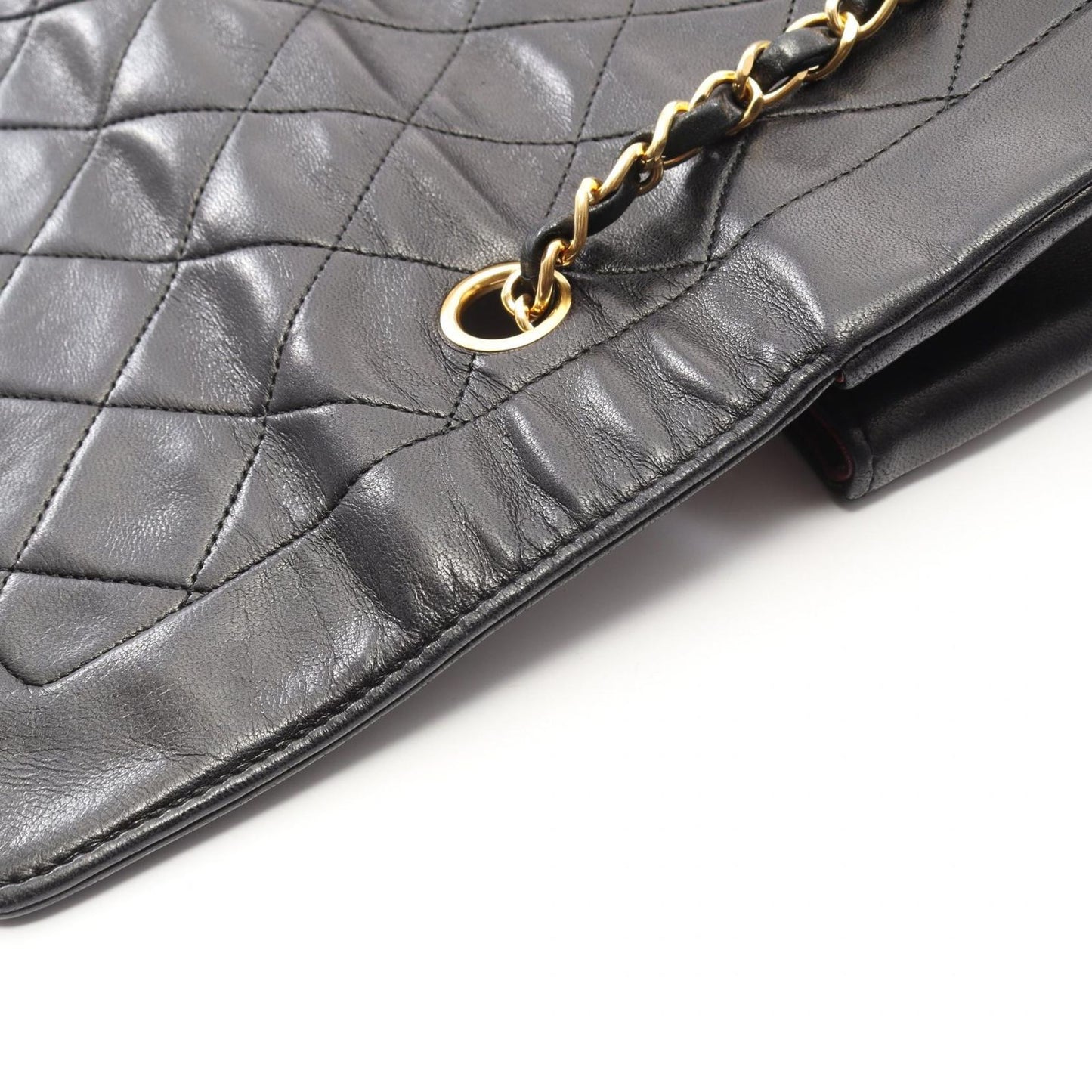 Chanel Shoulder Bag Quilted Diana Flap Black Lambskin Chain — view 9