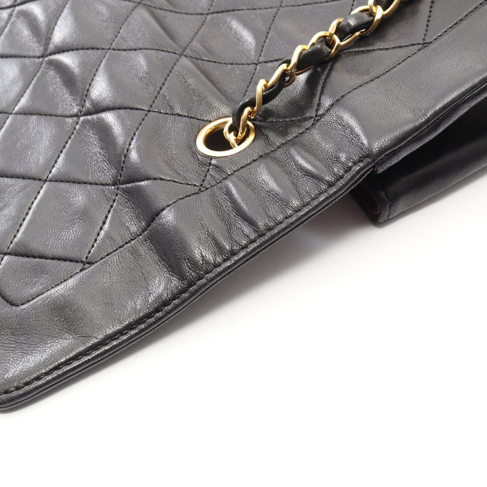 Chanel Shoulder Bag Quilted Diana Flap Black Lambskin Chain — view 9