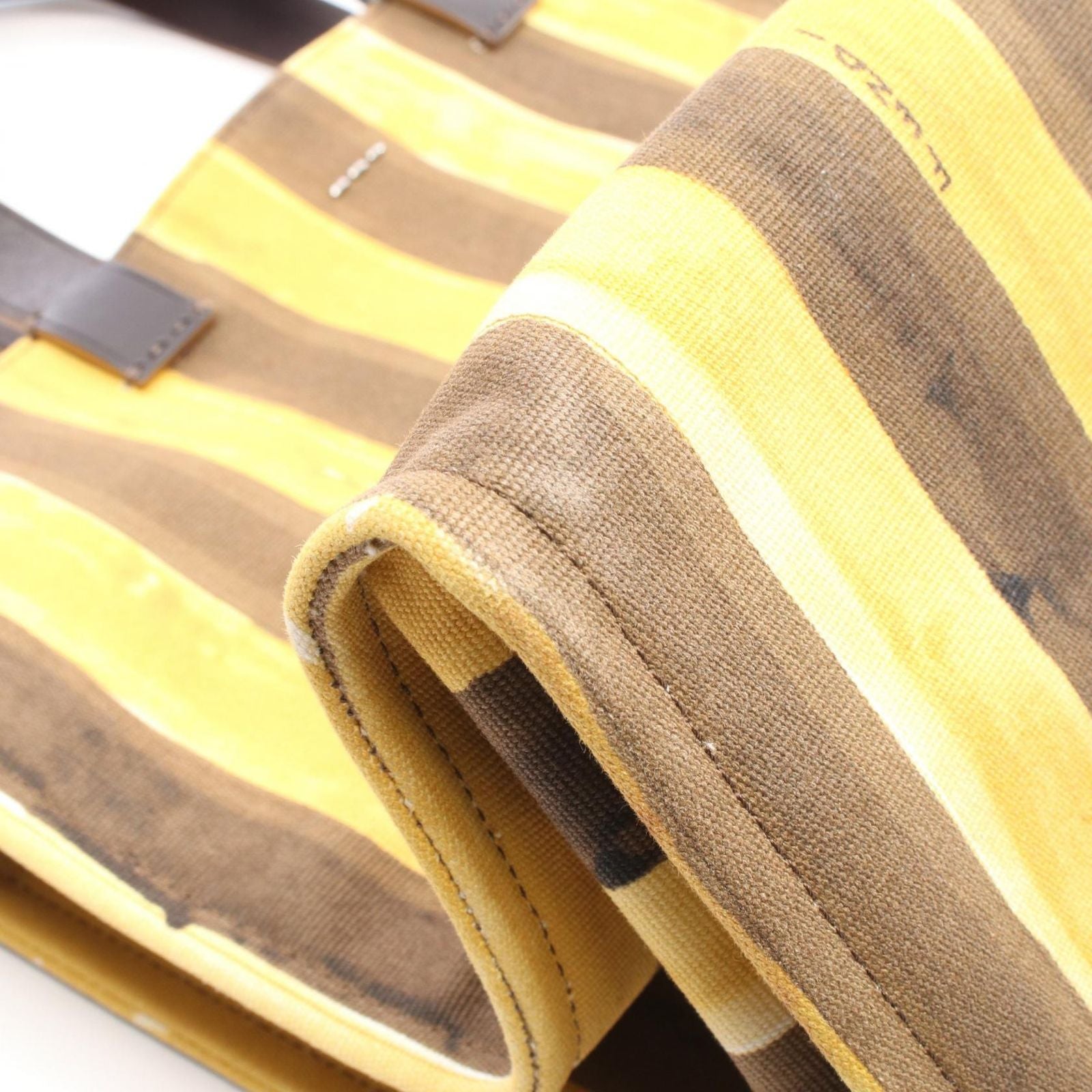 Fendi Tote Pecan Yellow Brown Canvas Leather 2-Way — view 5