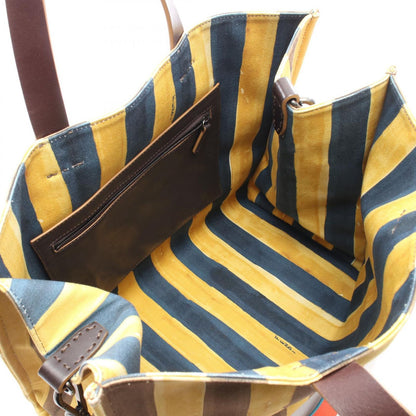 Fendi Tote Pecan Yellow Brown Canvas Leather 2-Way — view 3