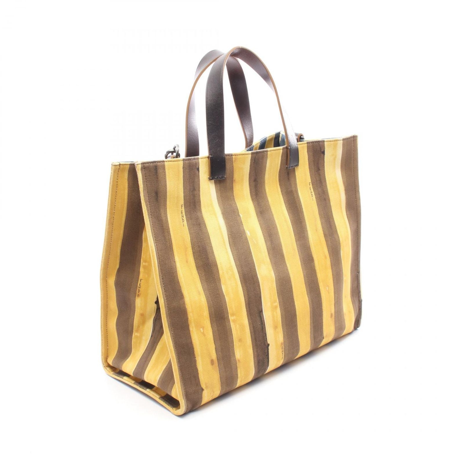 Fendi Tote Pecan Yellow Brown Canvas Leather 2-Way — view 2