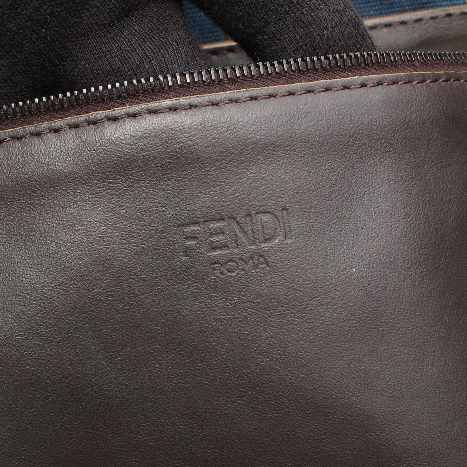 Fendi Tote Pecan Yellow Brown Canvas Leather 2-Way — view 4