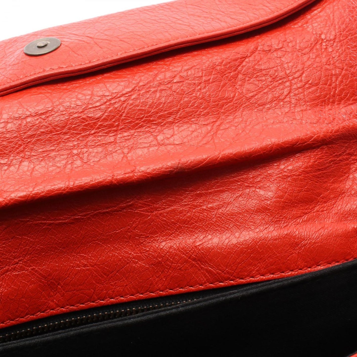 Balenciaga Shoulder Bag Classic Envelope Red Orange Leather 2-Way — view 6