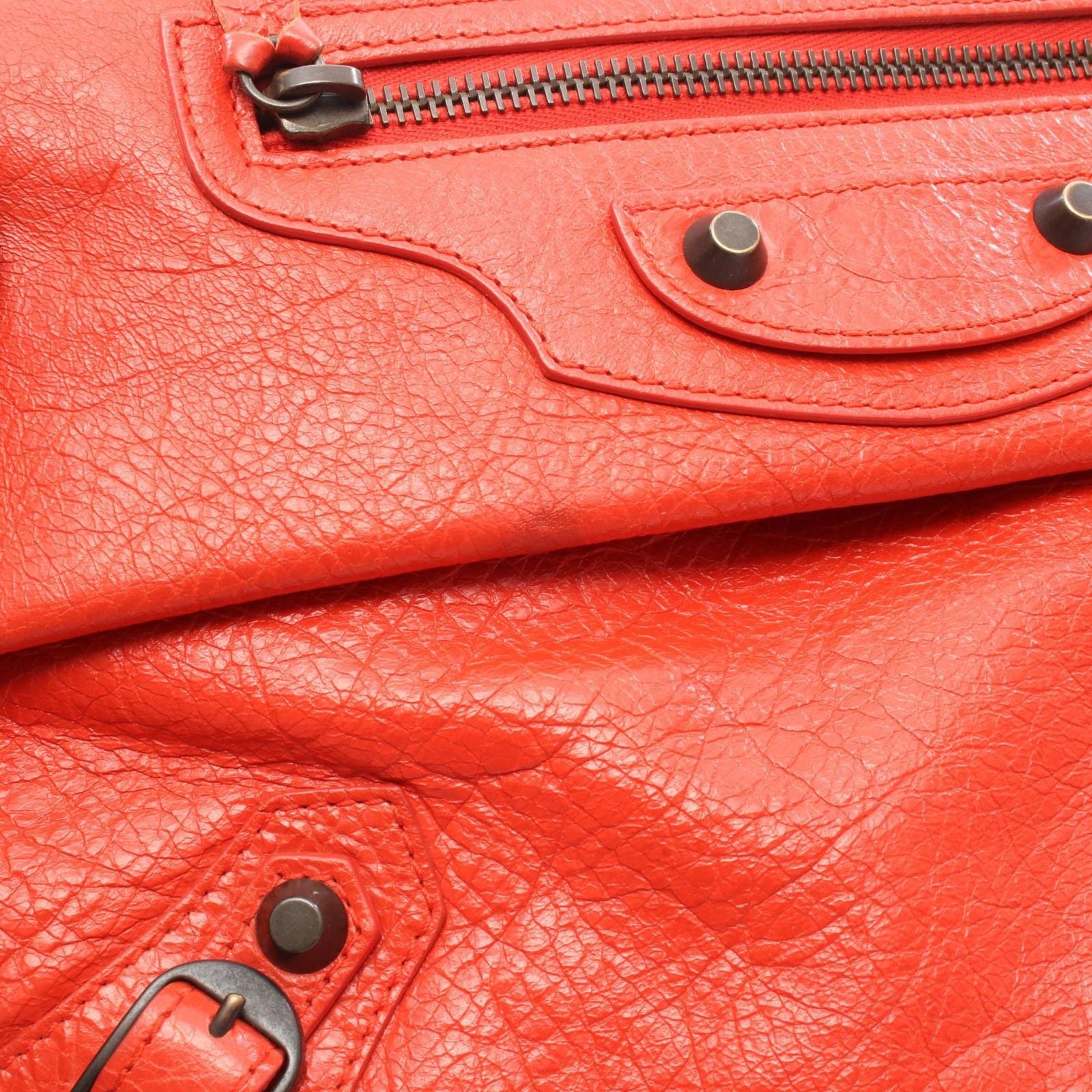 Balenciaga Shoulder Bag Classic Envelope Red Orange Leather 2-Way — view 7