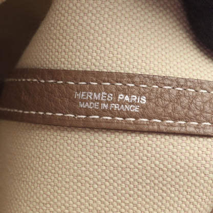 Hermes Tote Garden File PM Beton Etoupe Canvas Leather — view 4