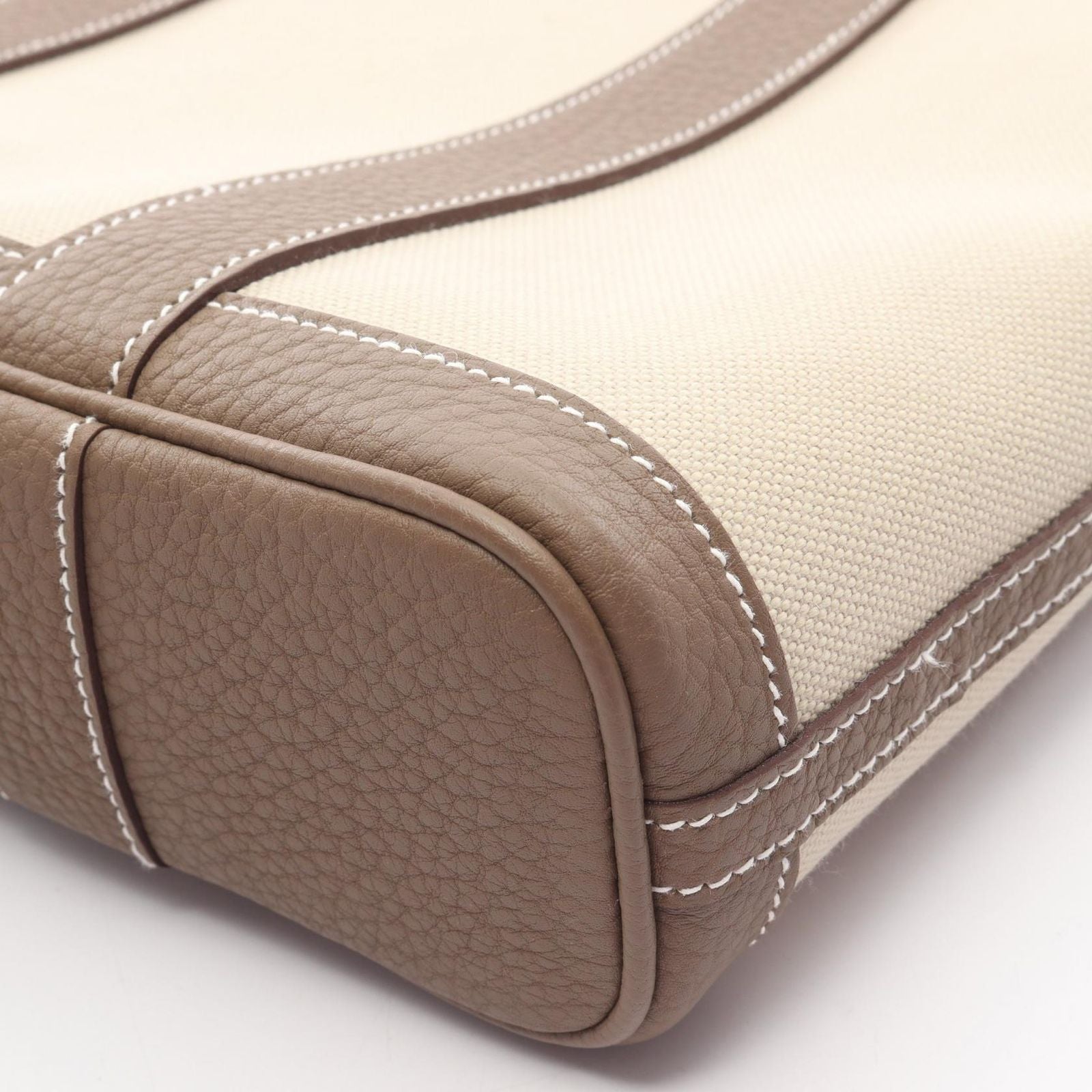 Hermes Tote Garden File PM Beton Etoupe Canvas Leather — view 6