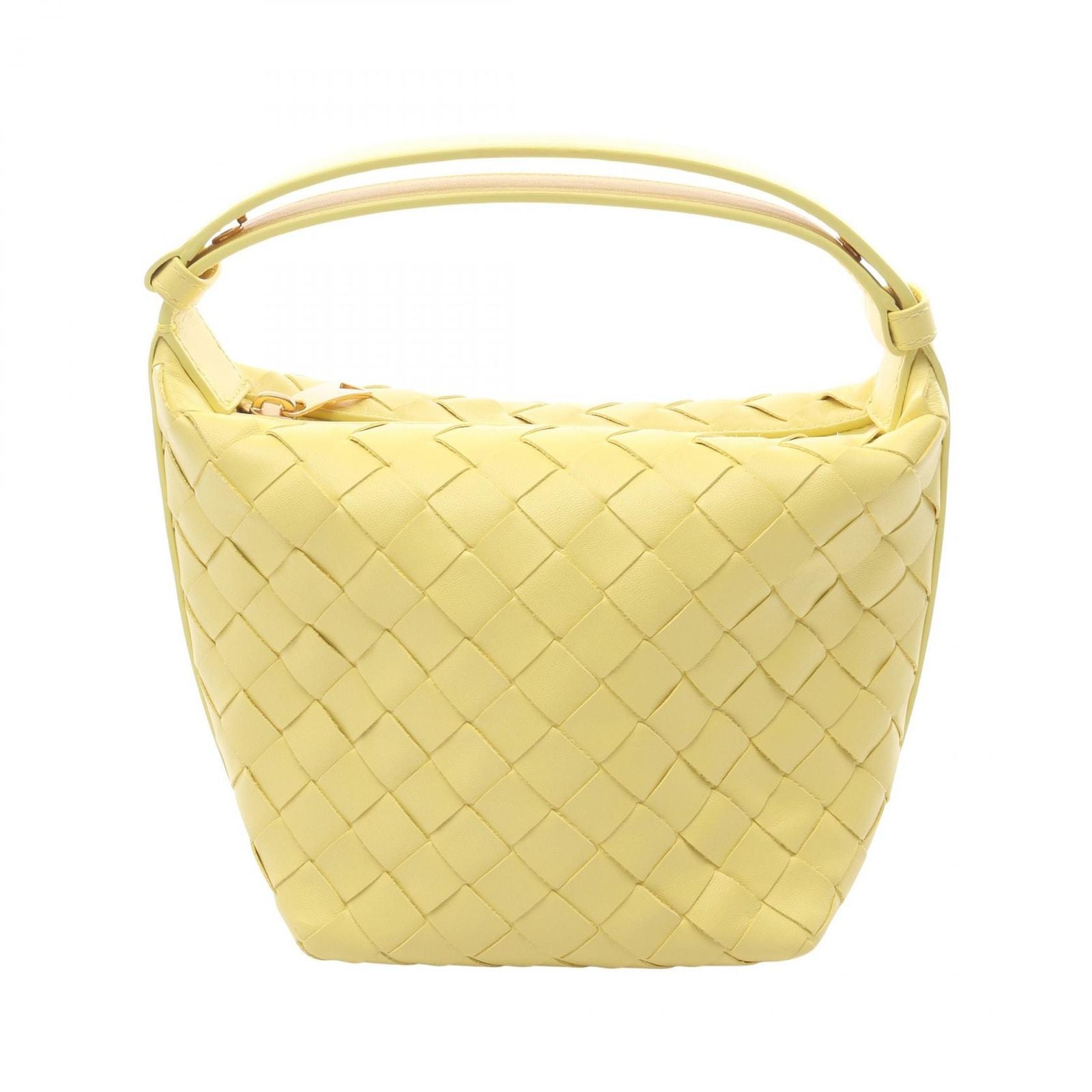 Bottega Veneta Handbag Candy Wallace Intrecciato Yellow Leather