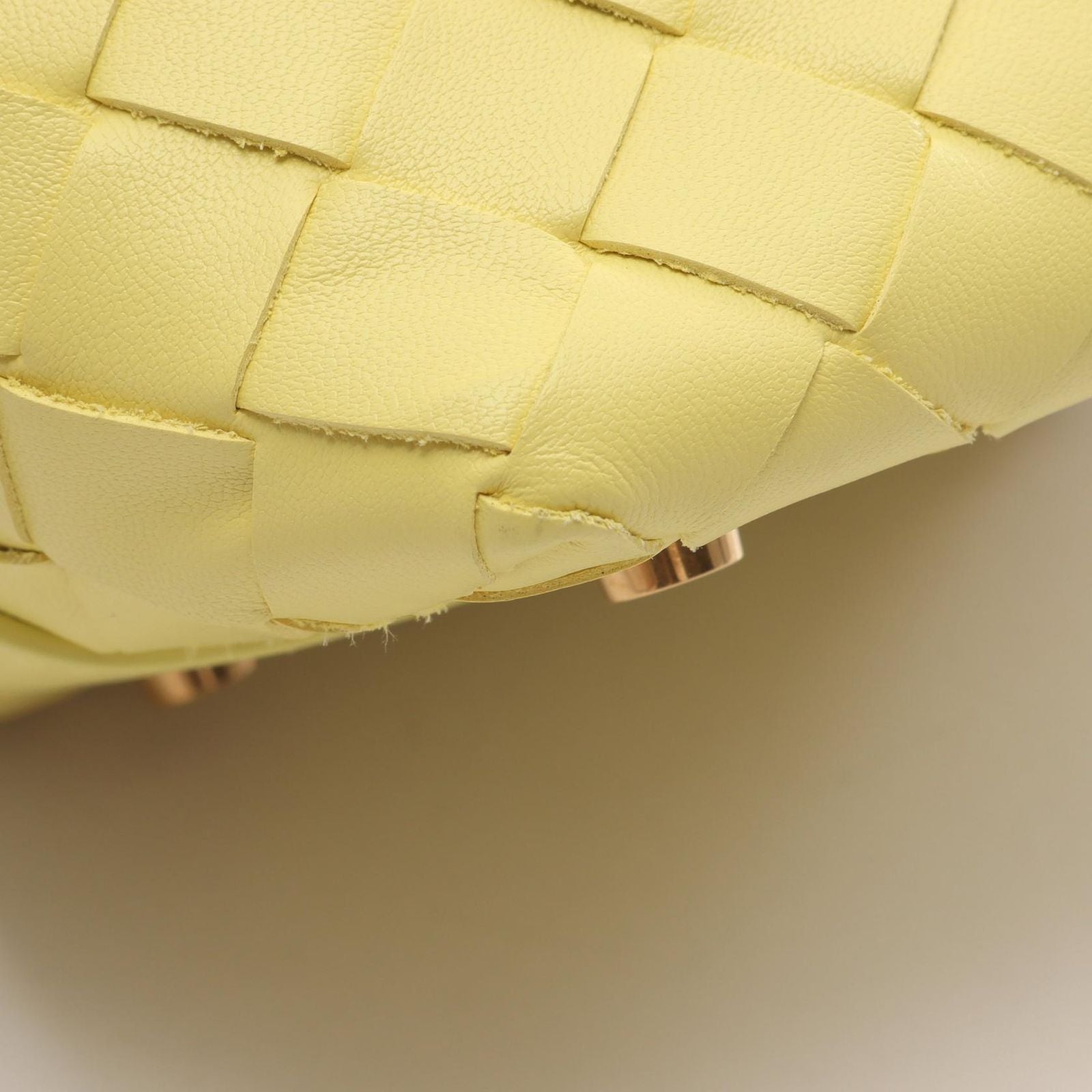 Bottega Veneta Handbag Candy Wallace Intrecciato Yellow Leather — view 5