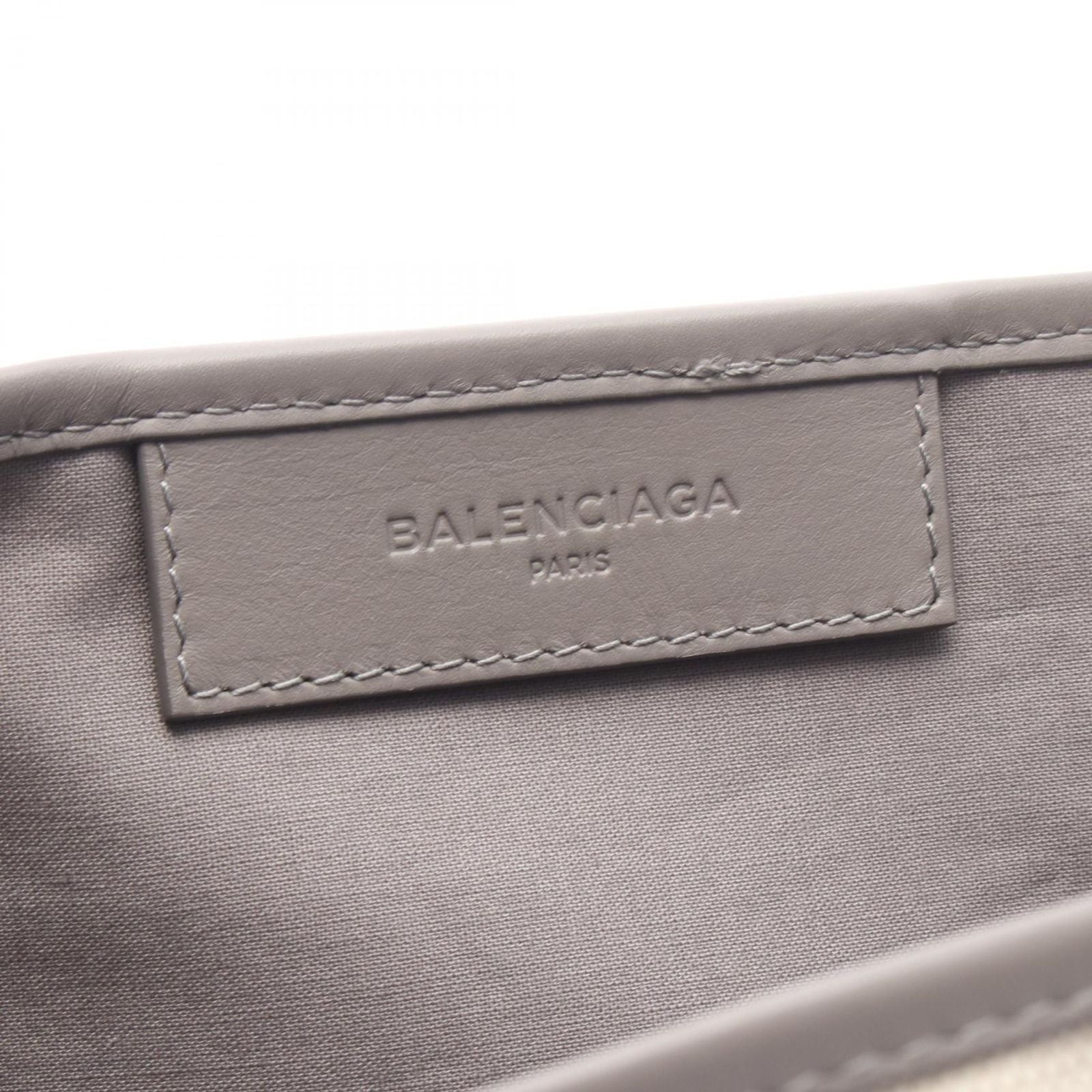 Balenciaga Tote Navy Cabas Natural Gray Canvas Leather — view 4