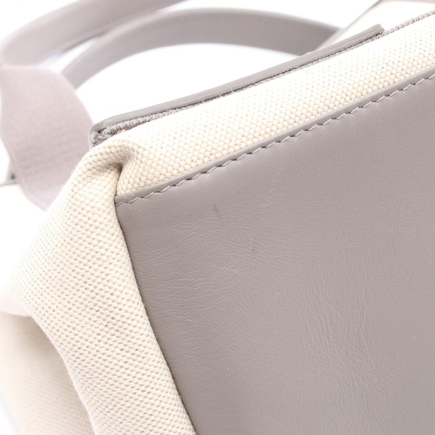 Balenciaga Tote Navy Cabas Natural Gray Canvas Leather — view 5
