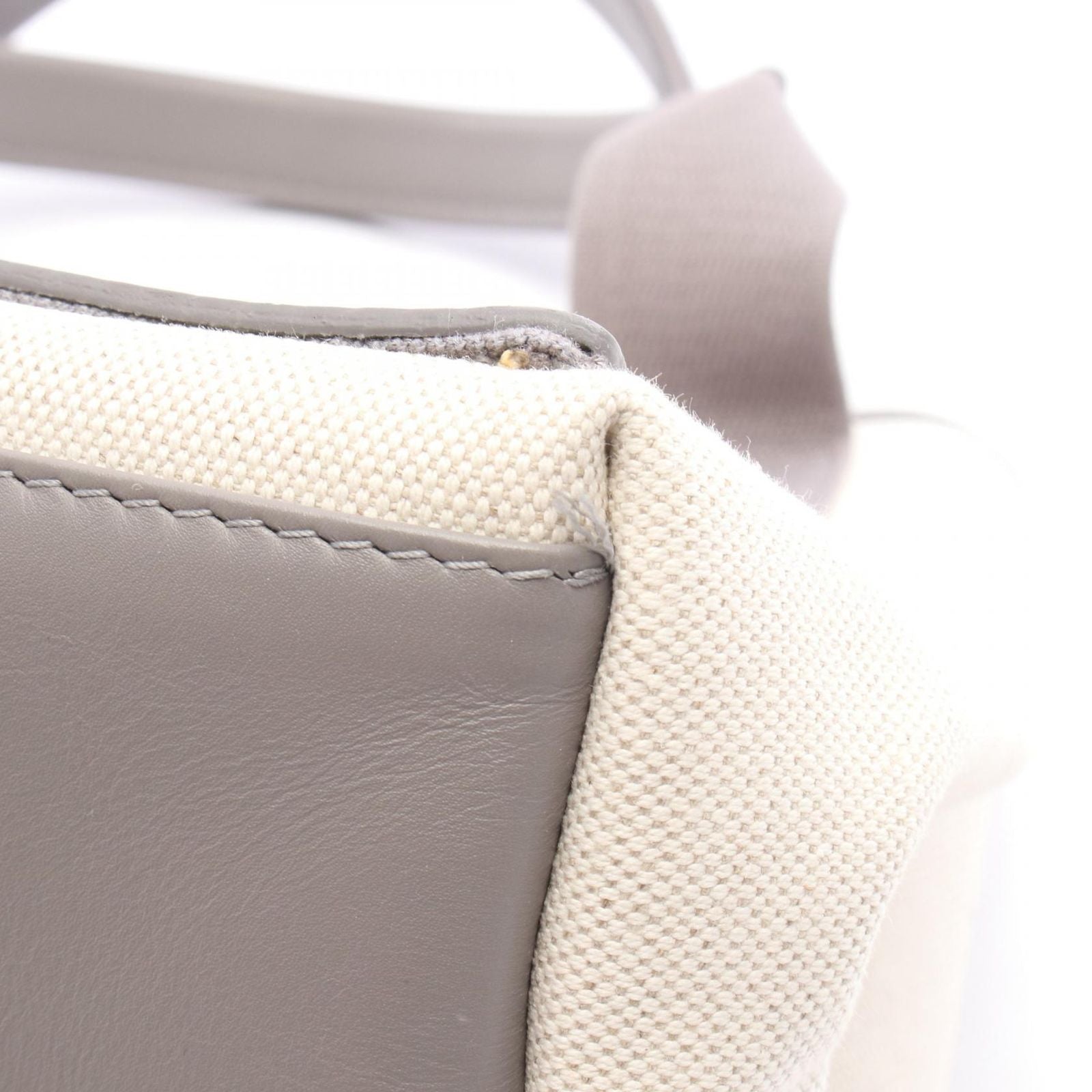 Balenciaga Tote Navy Cabas Natural Gray Canvas Leather — view 6