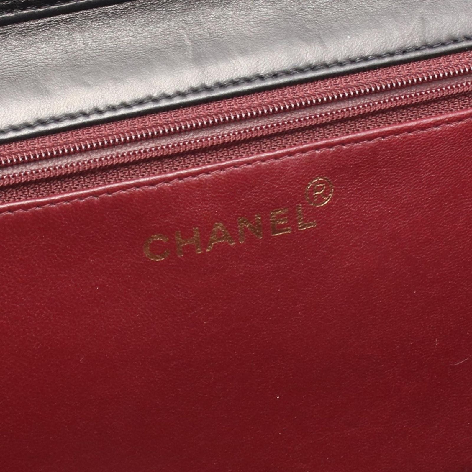 Chanel Shoulder Bag Quilted Black Lambskin Push Lock Chain — view 4