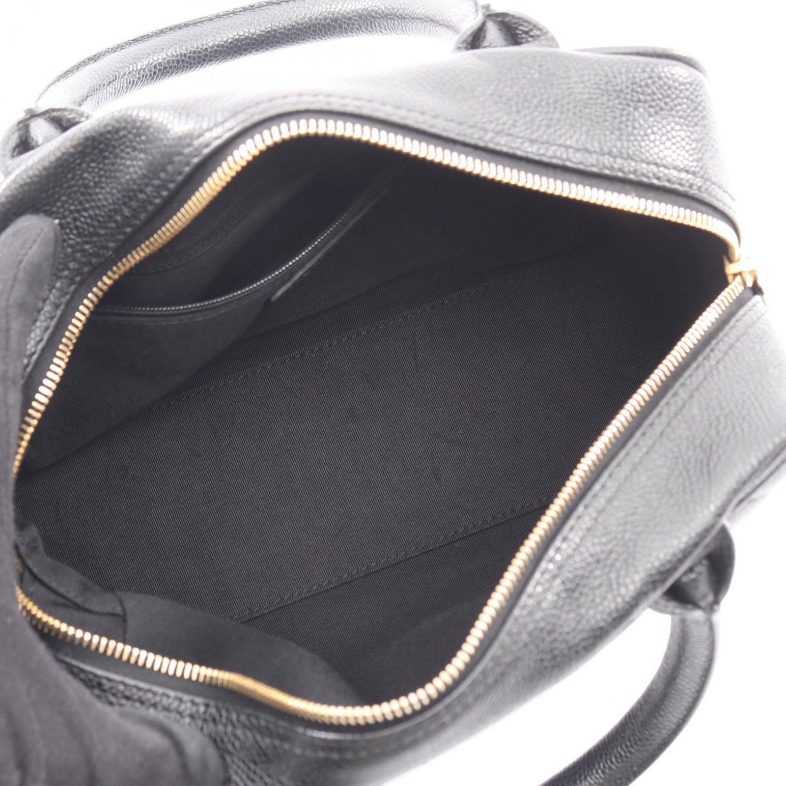 Chanel Quilted Black Leather Calf CC Logo Mini Boston Bag — view 3