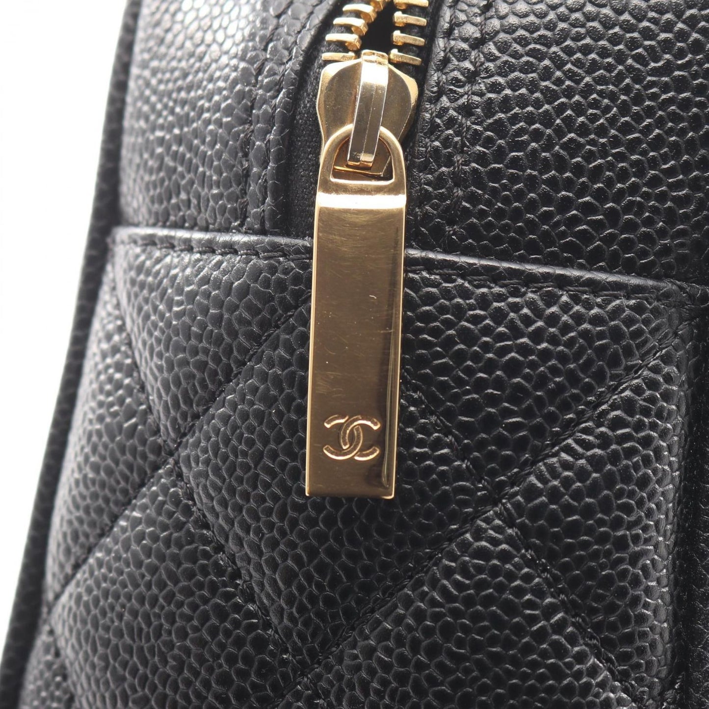 Chanel Quilted Black Leather Calf CC Logo Mini Boston Bag — view 9