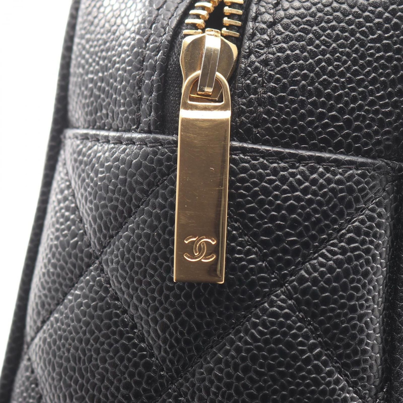 Chanel Quilted Black Leather Calf CC Logo Mini Boston Bag — view 9