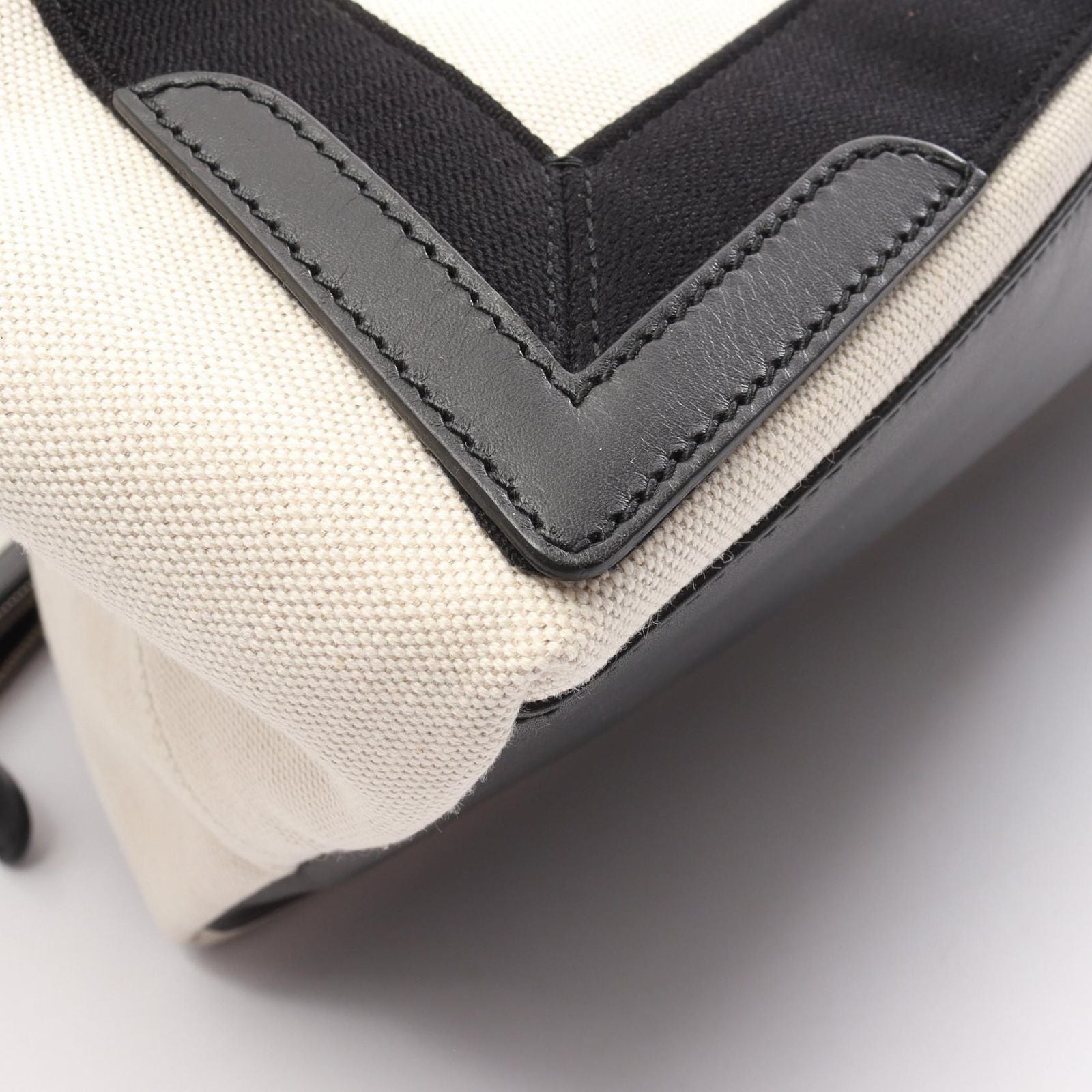 Balenciaga Tote Navy Cabas Natural Black Canvas Leather — view 6