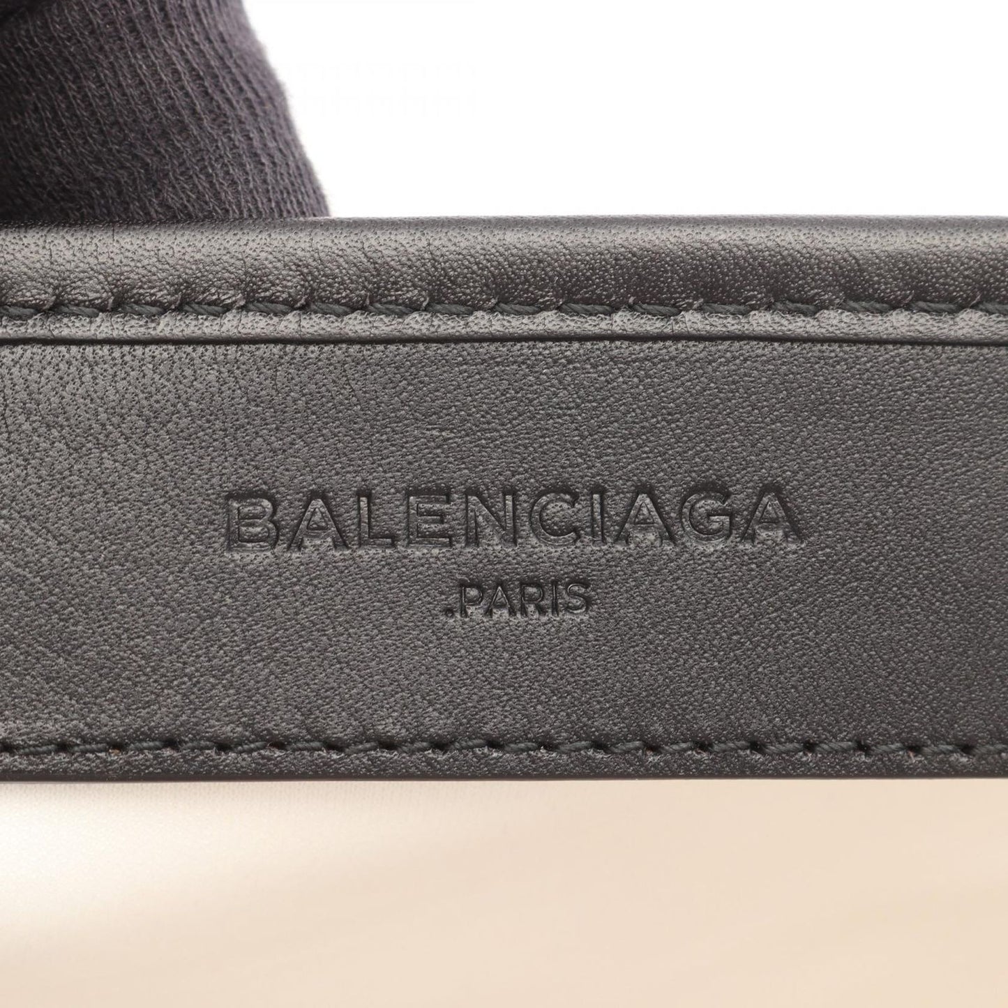 Balenciaga Tote Navy Cabas Natural Black Canvas Leather — view 4