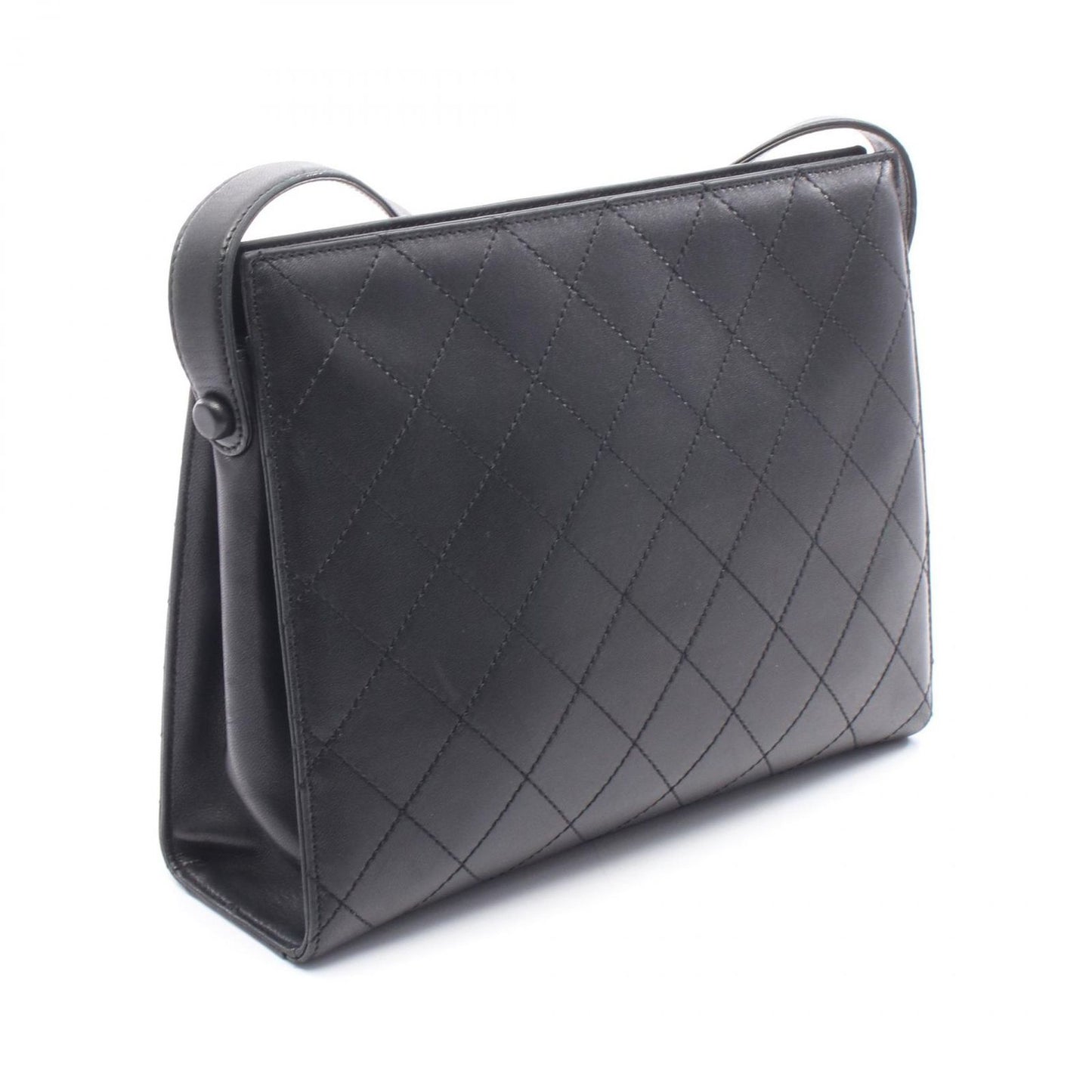 Chanel Shoulder Bag Quilted Black Leather — view 2