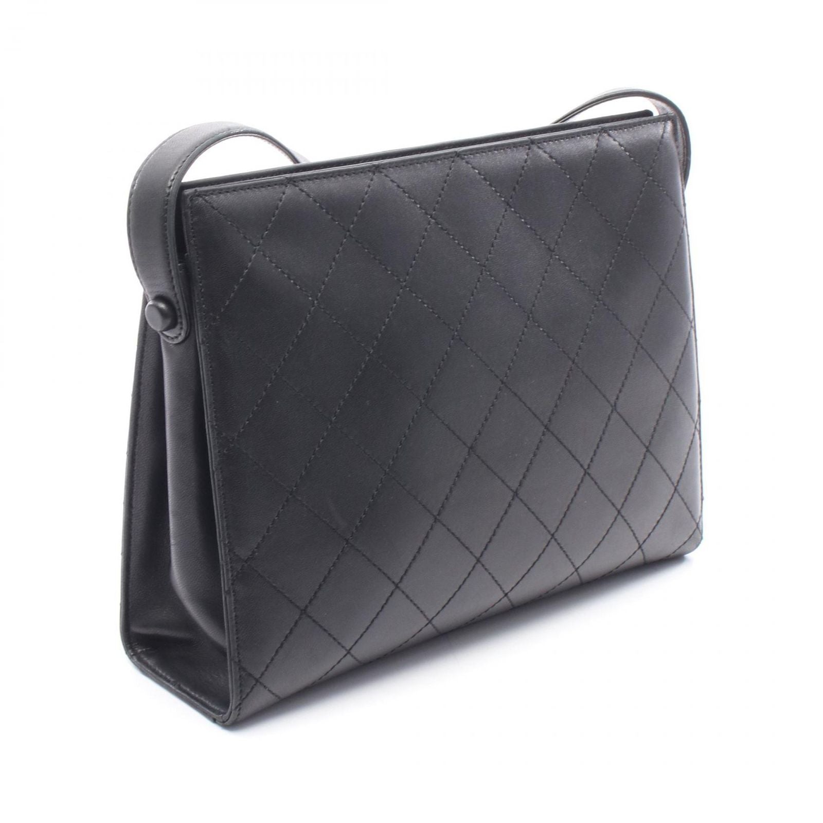 Chanel Shoulder Bag Quilted Black Leather — view 2