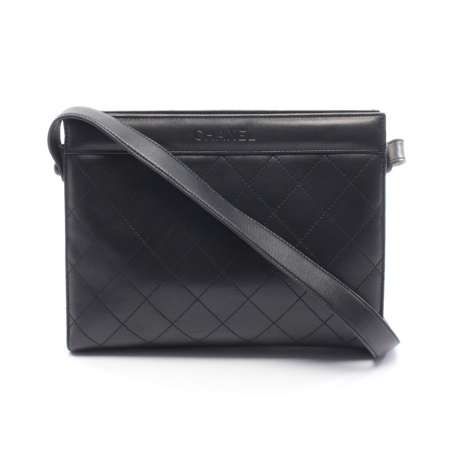 Chanel Shoulder Bag Quilted Black Leather