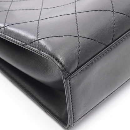 Chanel Shoulder Bag Quilted Black Leather — view 8
