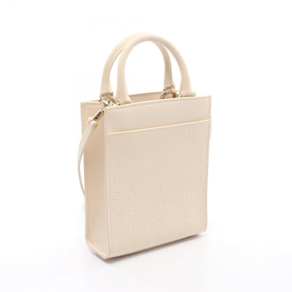 Bvlgari Handbag Infinitum Mini Off White Leather Logo Tote — view 2