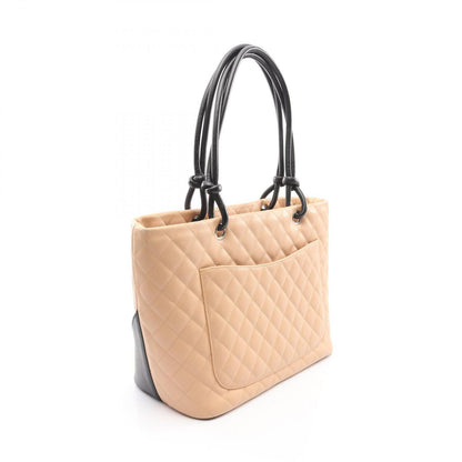 Chanel Tote Cambon Line Large Beige Black Leather — view 2