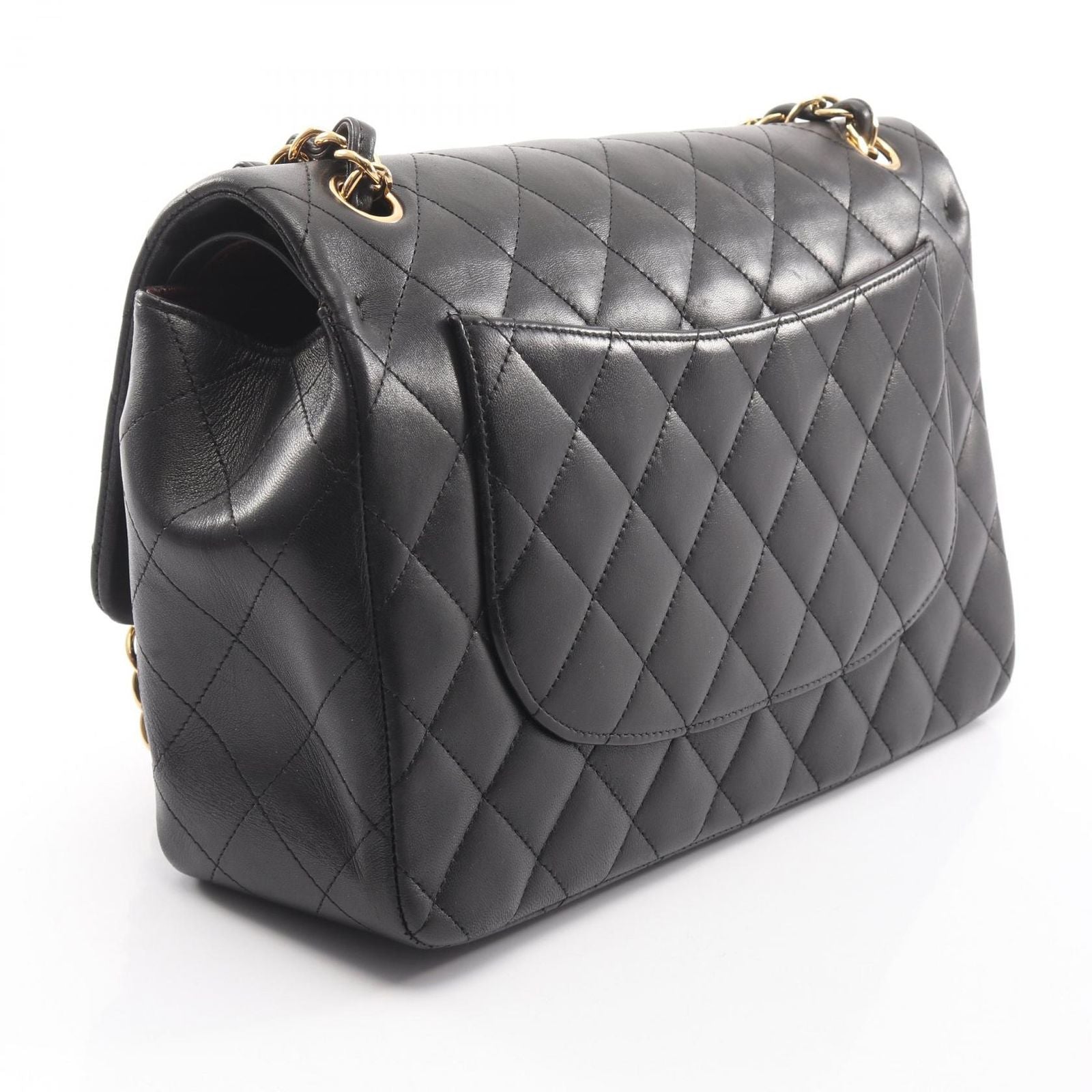 Chanel Shoulder Bag Big Quilted 30 Classic Large Double Flap Black Lambskin — view 2