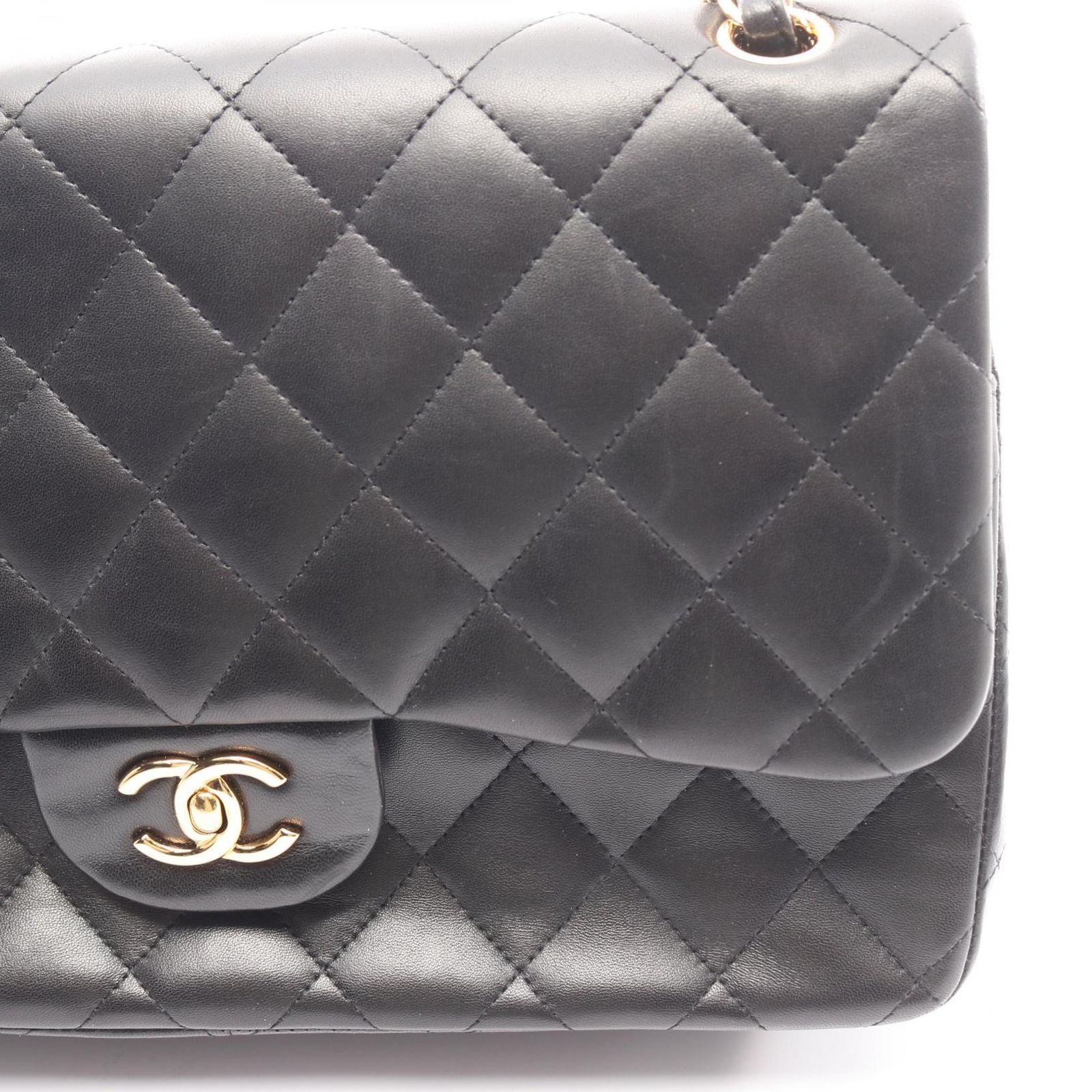 Chanel Shoulder Bag Big Quilted 30 Classic Large Double Flap Black Lambskin — view 9