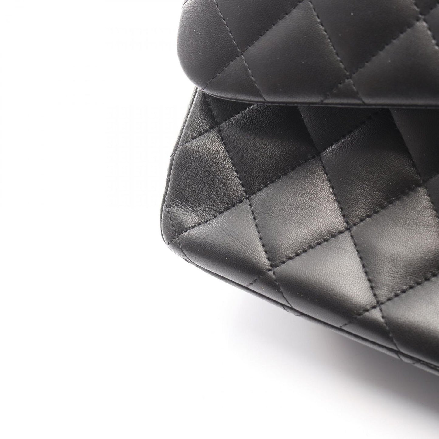 Chanel Shoulder Bag Big Quilted 30 Classic Large Double Flap Black Lambskin — view 8