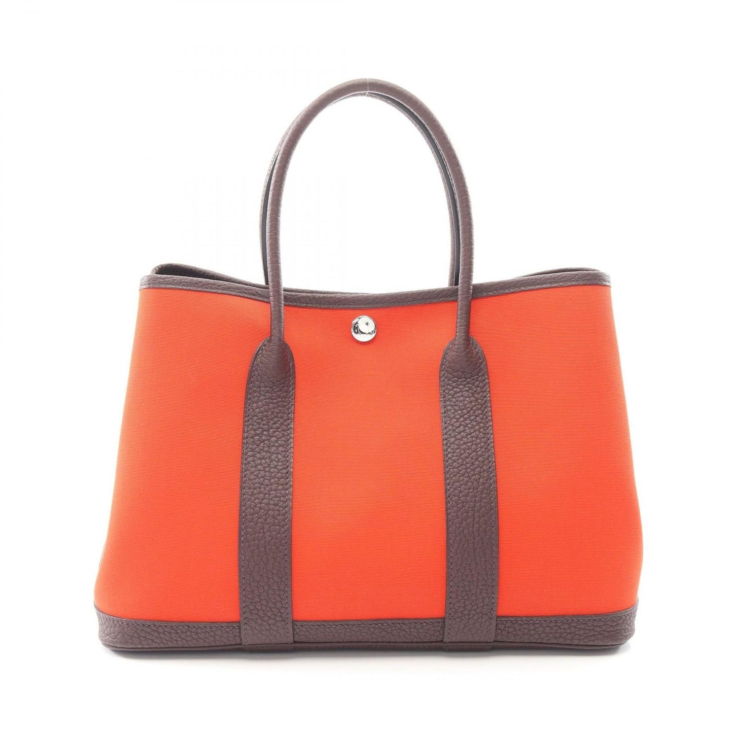 Hermes Tote Garden Party TPM Orange Mecano Canvas Leather