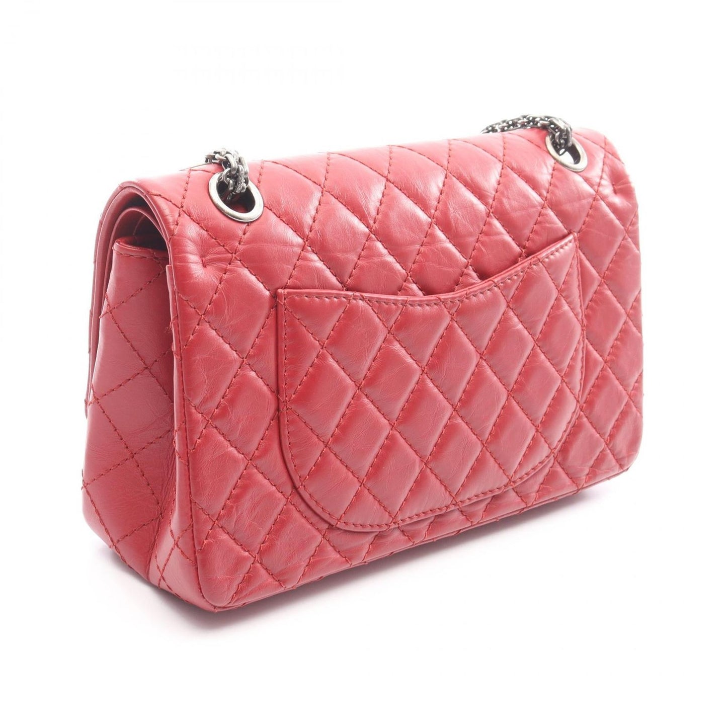 Chanel Shoulder Bag 2.55 Quilted Mademoiselle Chain Red Calf — view 2